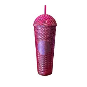 Plastic Starbucks Pink Studded Tumbler